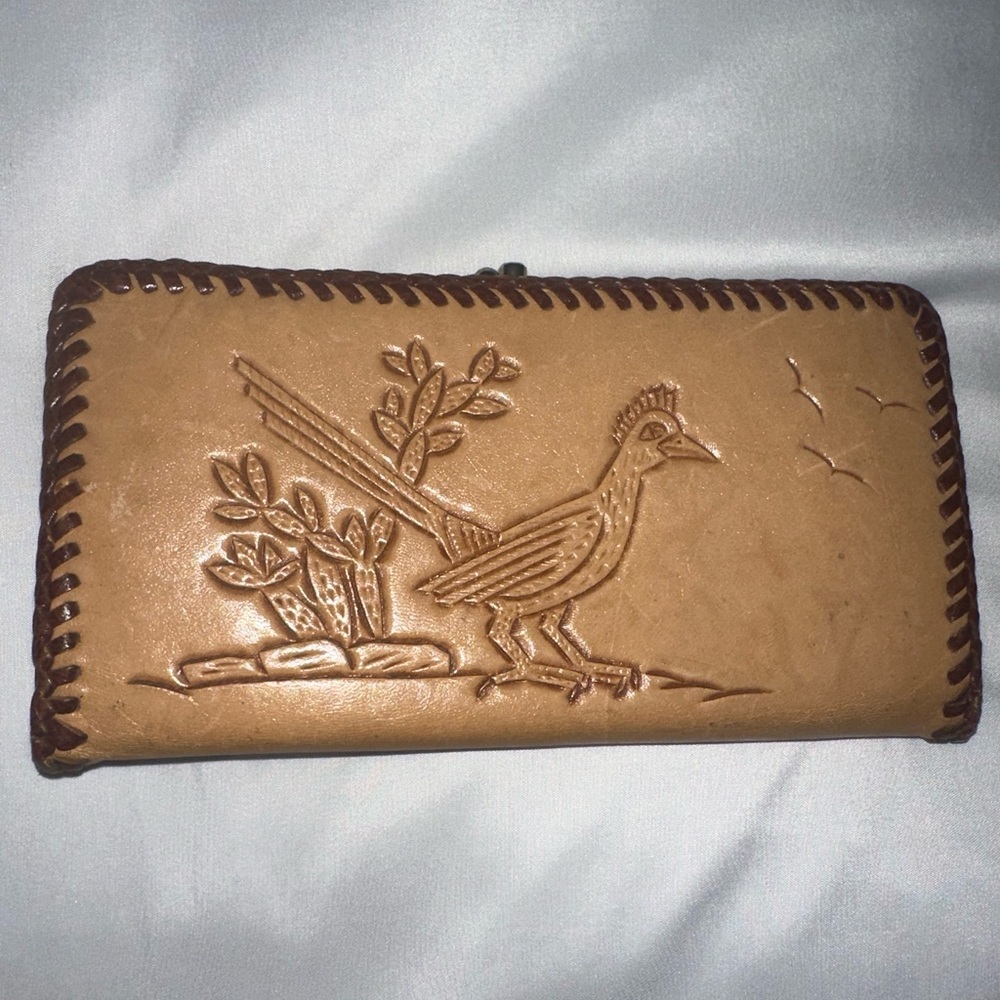 Leather Handmade Clutch Wallet, 2 billfold pockets